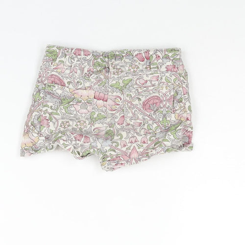 NEXT Girls Multicoloured Floral Cotton Boyfriend Shorts Size 9 Years Regular Zip