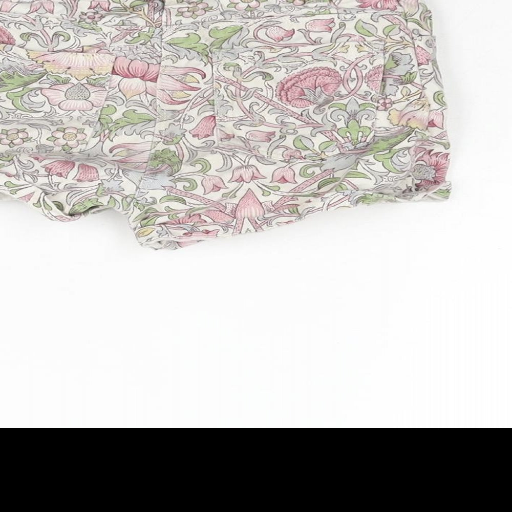 NEXT Girls Multicoloured Floral Cotton Boyfriend Shorts Size 9 Years Regular Zip