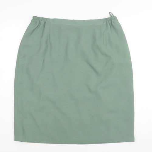 Fashion Extra Womens Green Polyester Straight & Pencil Skirt Size 34 in Zip