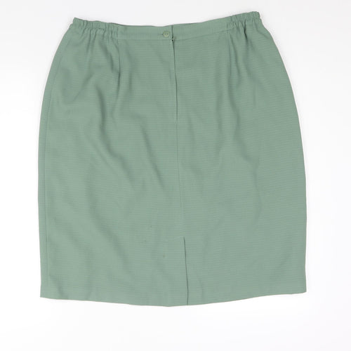 Fashion Extra Womens Green Polyester Straight & Pencil Skirt Size 34 in Zip