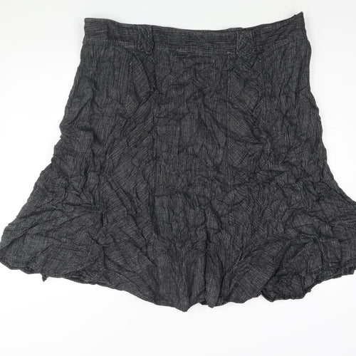 Marks and Spencer Womens Black Linen A-Line Skirt Size 24 Zip