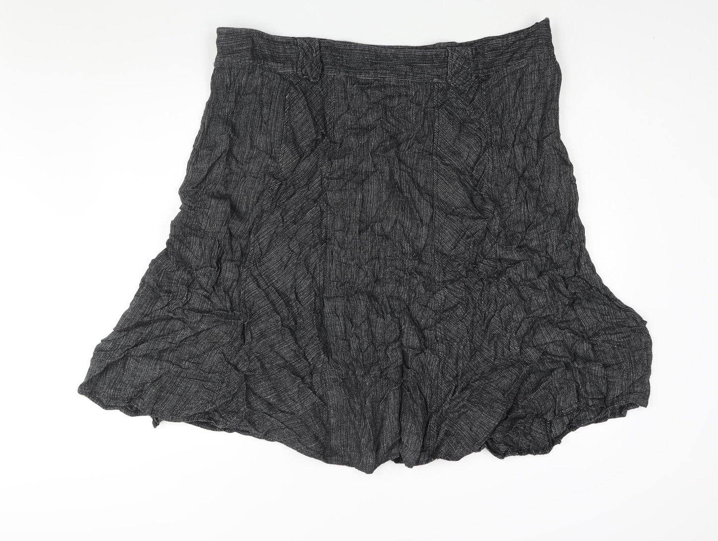 Marks and Spencer Womens Black Linen A-Line Skirt Size 24 Zip