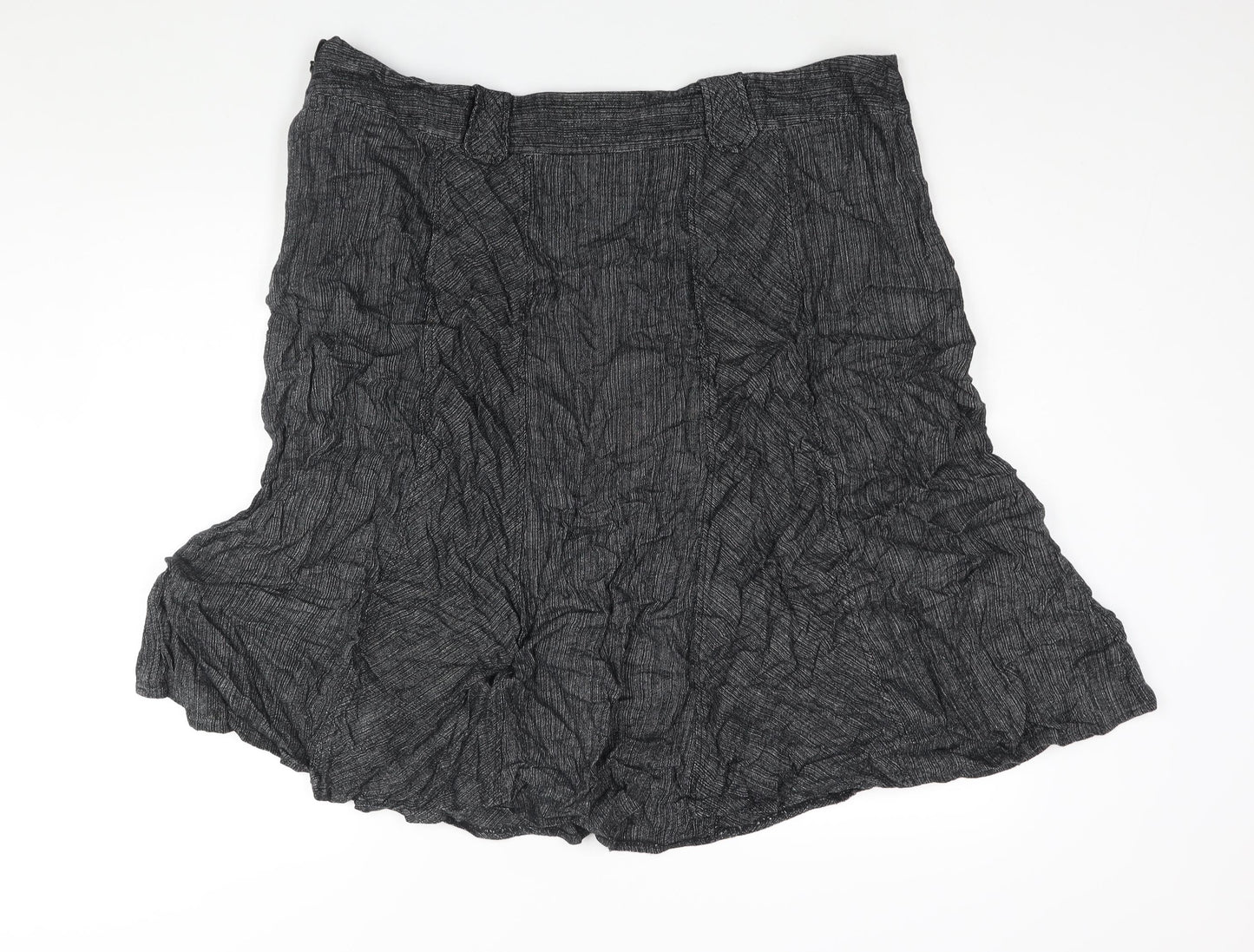 Marks and Spencer Womens Black Linen A-Line Skirt Size 24 Zip