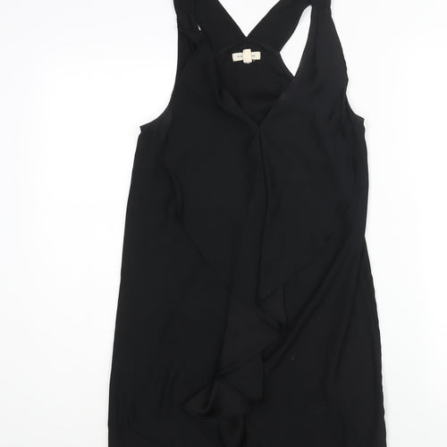 Silence + Noise Womens Black Polyester Mini Size XS V-Neck Pullover - Frill