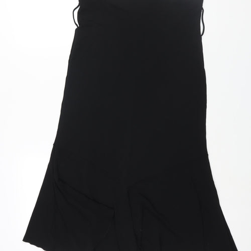 Per Una Womens Black Viscose Trumpet Skirt Size 14 - Asymmetric Hem