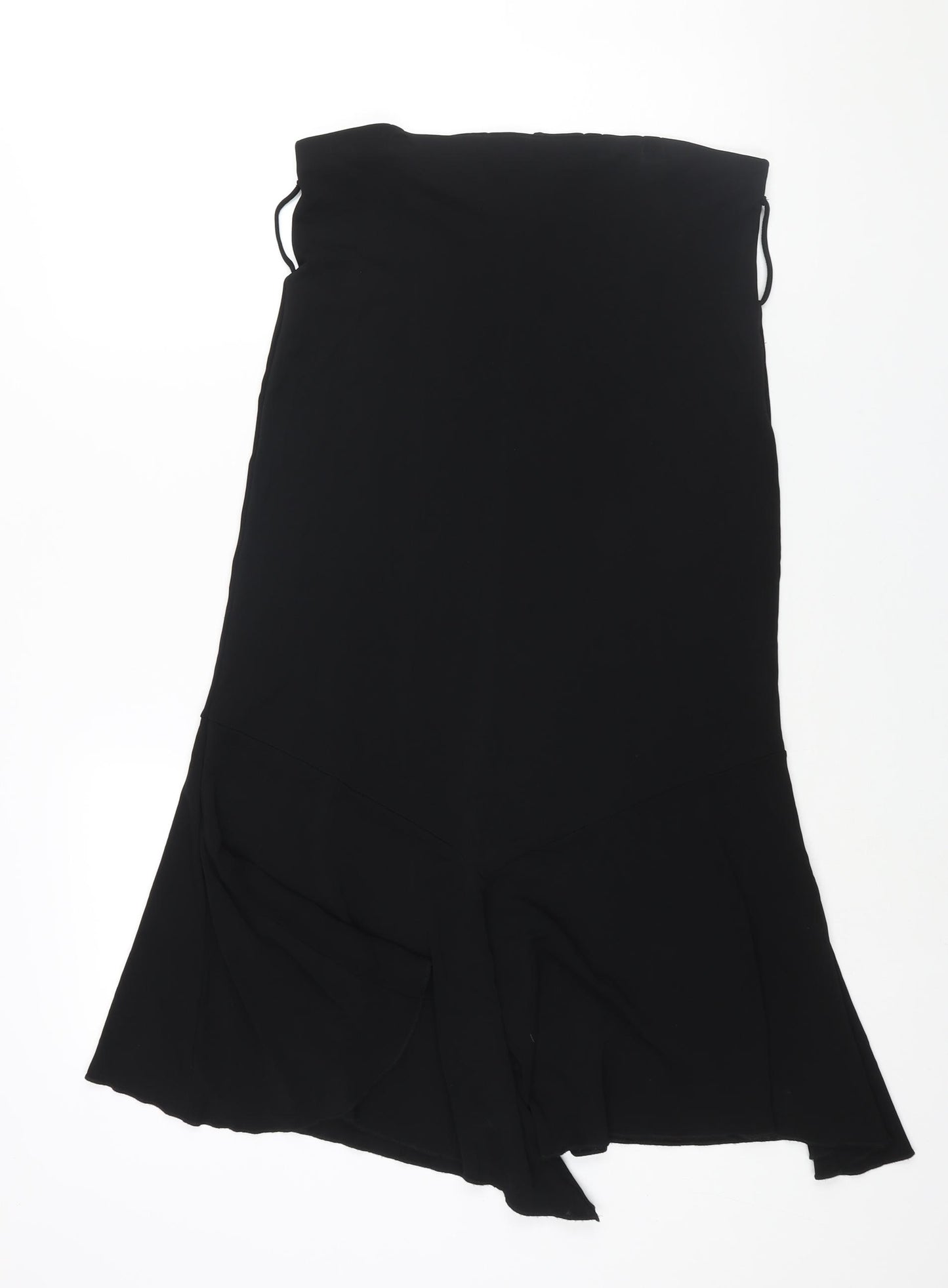Per Una Womens Black Viscose Trumpet Skirt Size 14 - Asymmetric Hem