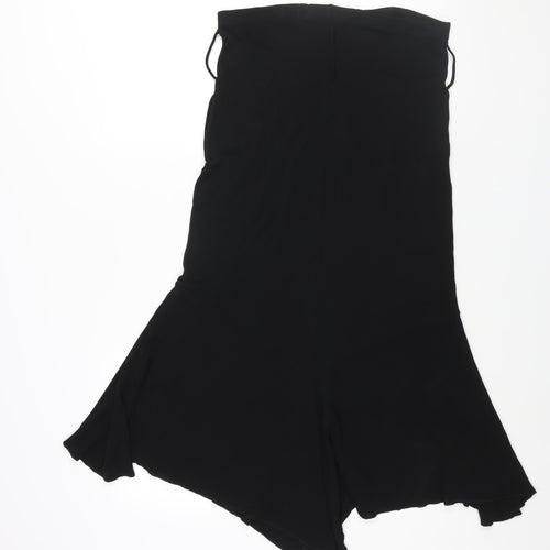 Per Una Womens Black Viscose Trumpet Skirt Size 14 - Asymmetric Hem