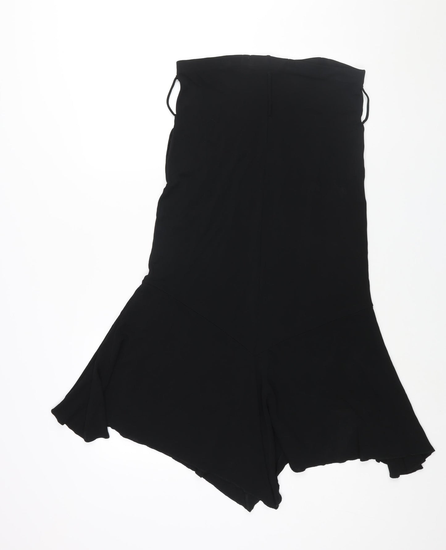 Per Una Womens Black Viscose Trumpet Skirt Size 14 - Asymmetric Hem