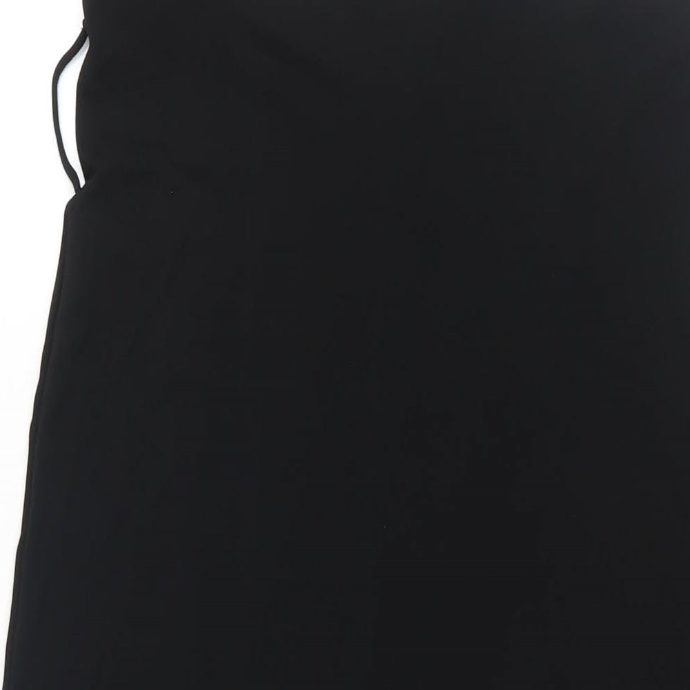 Per Una Womens Black Viscose Trumpet Skirt Size 14 - Asymmetric Hem