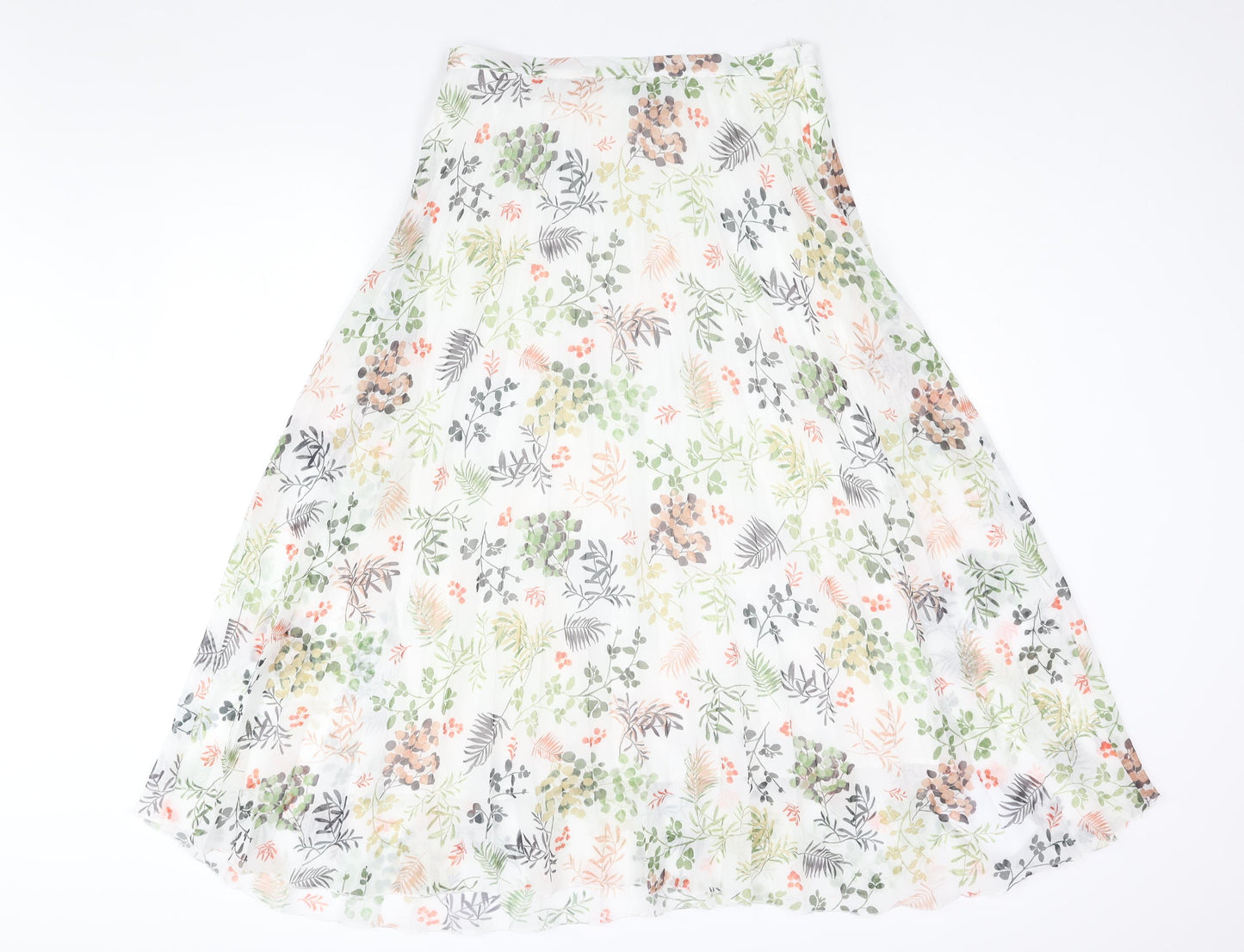 Baukjen Womens Multicoloured Floral Polyester Pleated Skirt Size 12 Zip