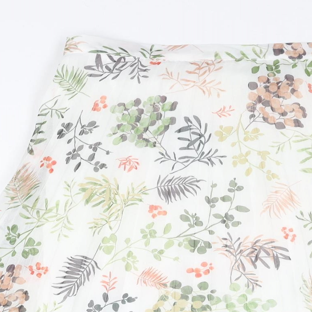 Baukjen Womens Multicoloured Floral Polyester Pleated Skirt Size 12 Zip