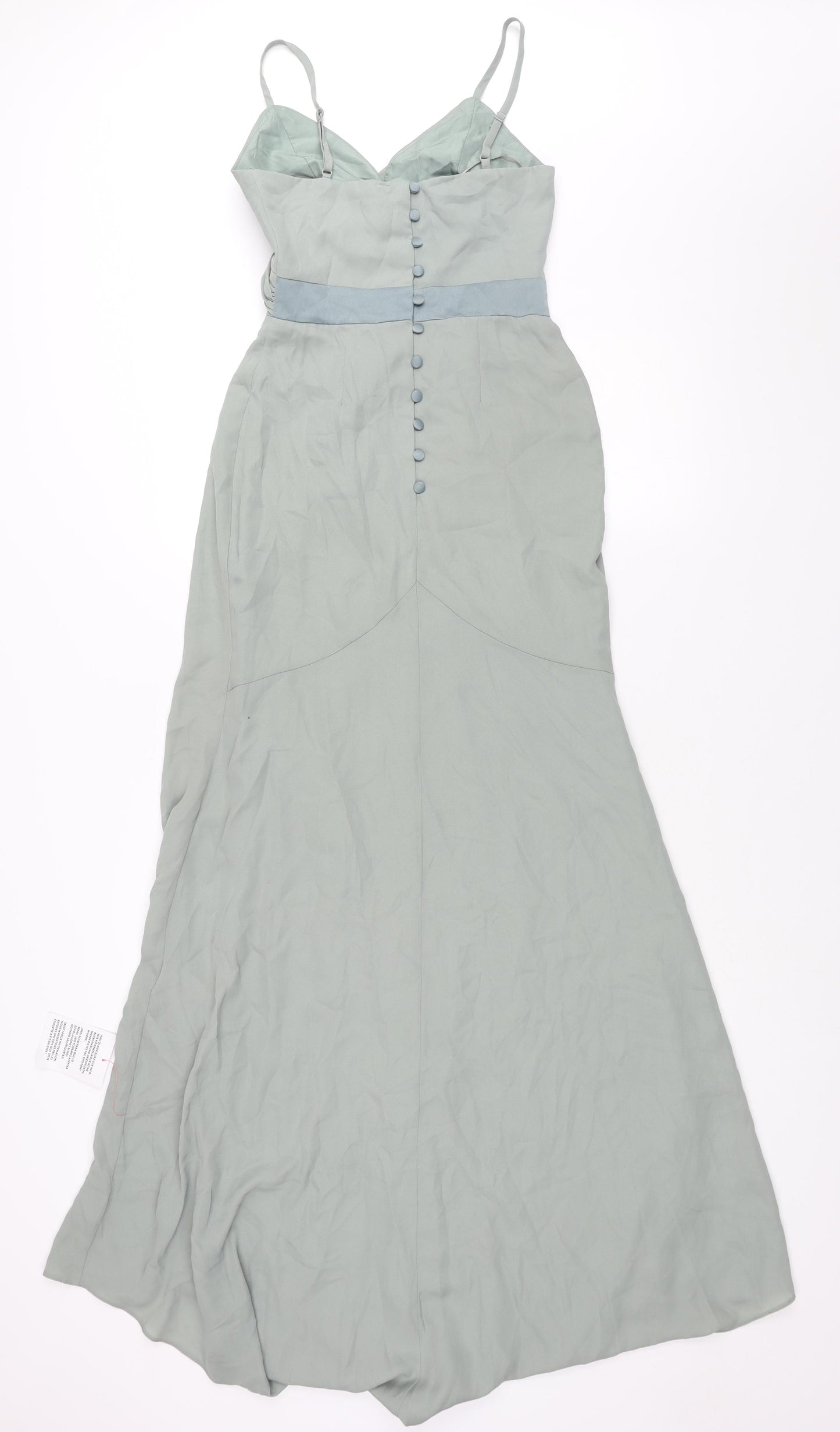 ASOS Womens Green Polyester Ball Gown Size 4 V-Neck Button