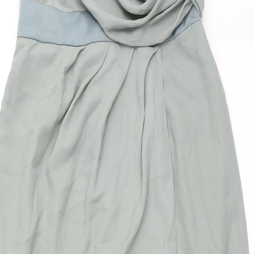 ASOS Womens Green Polyester Ball Gown Size 4 V-Neck Button