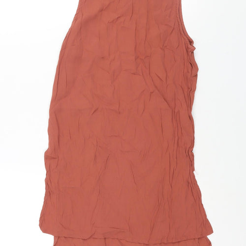New Look Womens Brown Viscose Camisole Blouse Size 10 Round Neck