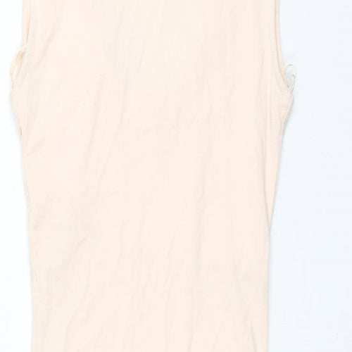 Jane Norman Womens Pink Viscose Mini Size 8 Round Neck Pullover - Beading Detail
