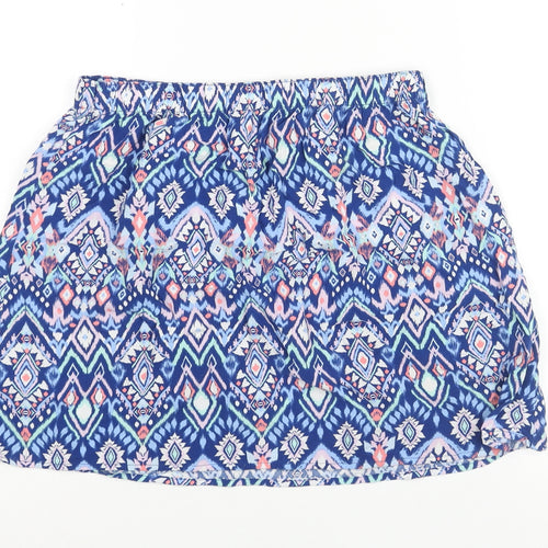 Divided by H&M Womens Blue Geometric Viscose A-Line Skirt Size 12