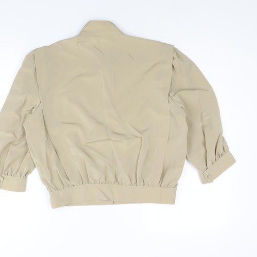 Elinette Womens Beige Polyester Basic Blouse Size 14 Mock Neck