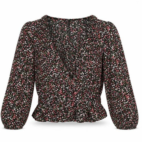 Miss Selfridge Womens Multicoloured Floral Polyester Wrap Blouse Size 6 V-Neck - Frill