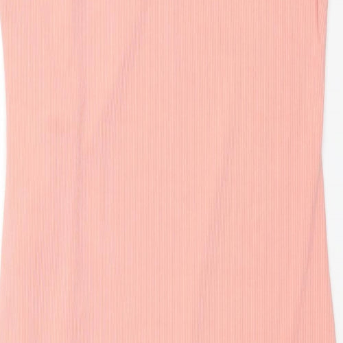 Yozy Womens Pink Polyester Shift Size XL Scoop Neck Button - Drawstring Detail