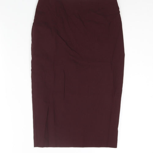 ASOS Womens Purple Viscose Straight & Pencil Skirt Size 6 Zip