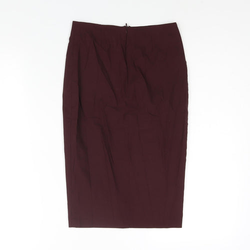 ASOS Womens Purple Viscose Straight & Pencil Skirt Size 6 Zip