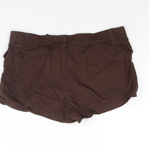 Divided by H&M Womens Brown Cotton Cargo Shorts Size 12 Regular Zip