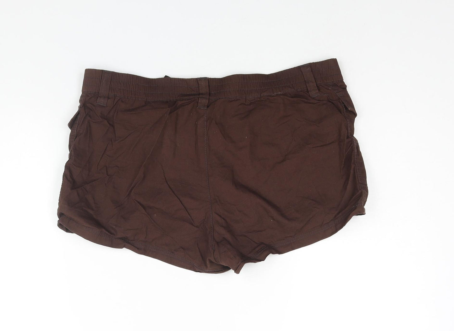 Divided by H&M Womens Brown Cotton Cargo Shorts Size 12 Regular Zip