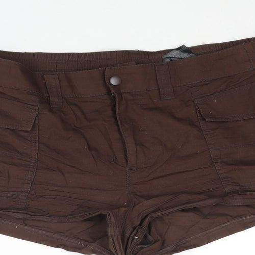 Divided by H&M Womens Brown Cotton Cargo Shorts Size 12 Regular Zip