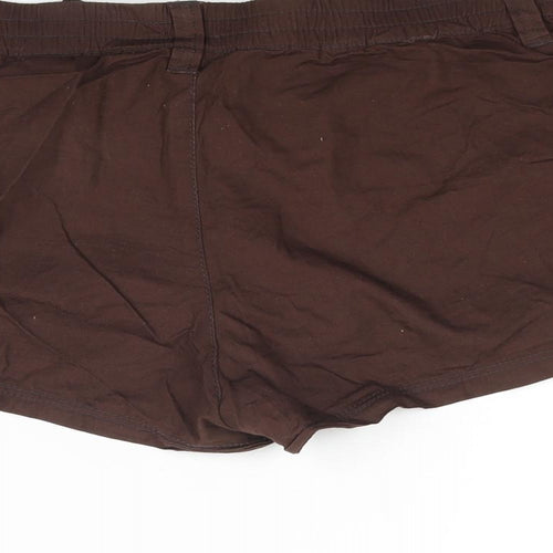 Divided by H&M Womens Brown Cotton Cargo Shorts Size 12 Regular Zip