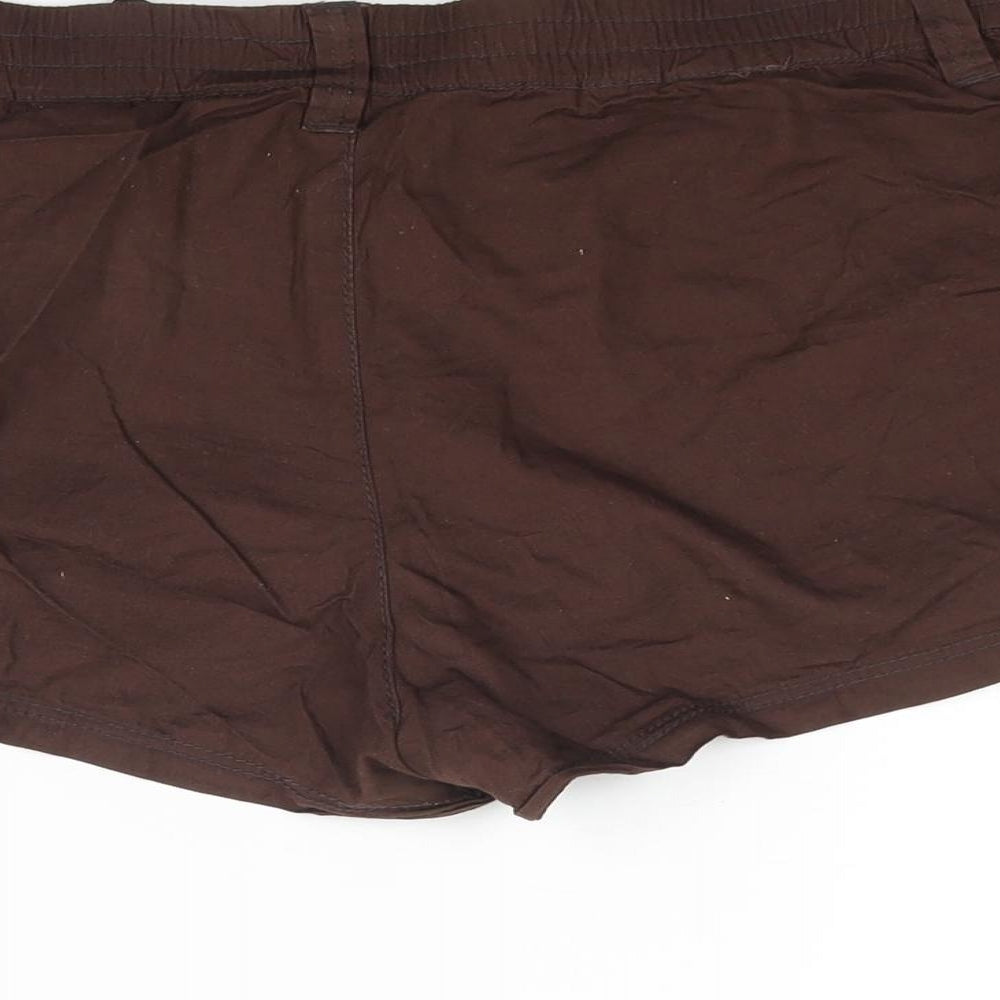 Divided by H&M Womens Brown Cotton Cargo Shorts Size 12 Regular Zip