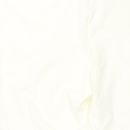 Berkertex Womens Ivory Polyester Trousers Size 22 L29 in Regular Zip - Floral Applique Detail