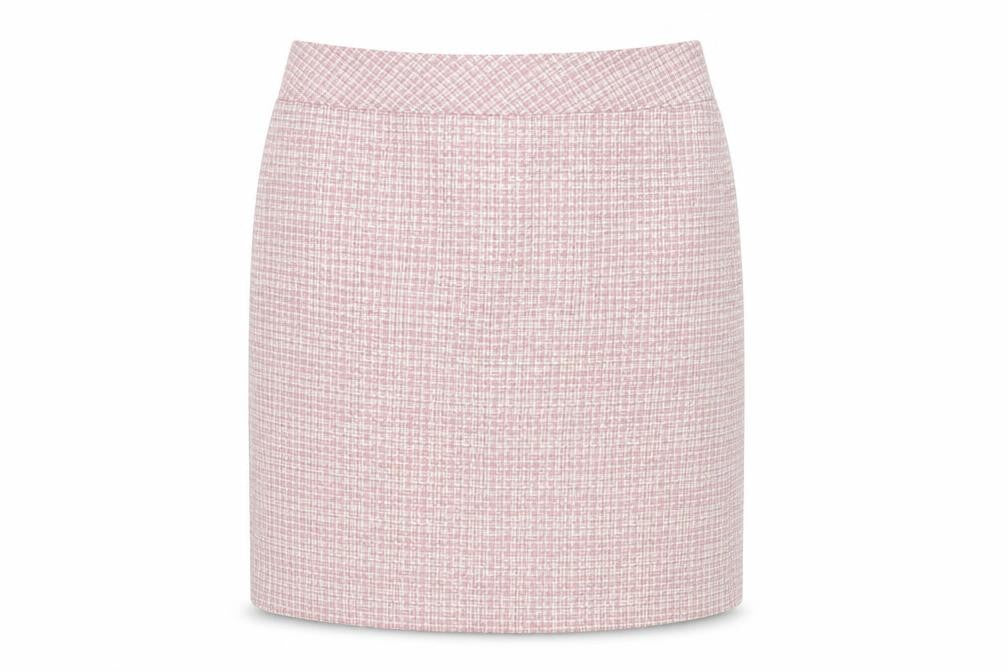 Sarah Hamilton Womens Pink Check Polyester Straight & Pencil Skirt Size 14 Zip