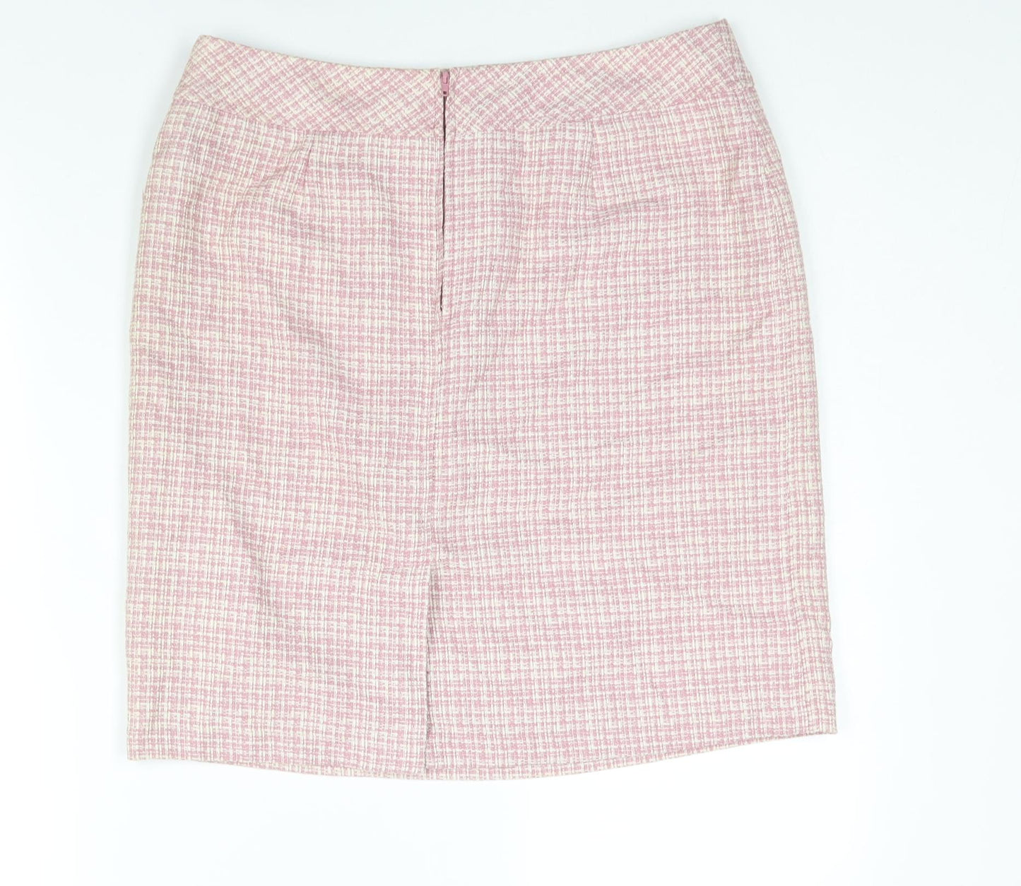Sarah Hamilton Womens Pink Check Polyester Straight & Pencil Skirt Size 14 Zip