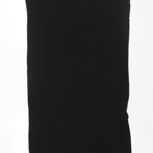 NEXT Womens Black Polyester T-Shirt Dress Size S Crew Neck Pullover