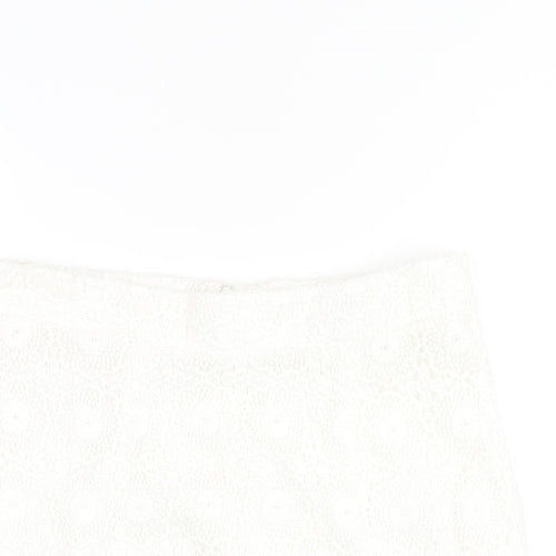Lipsy Womens White Polyester Straight & Pencil Skirt Size 10 Zip