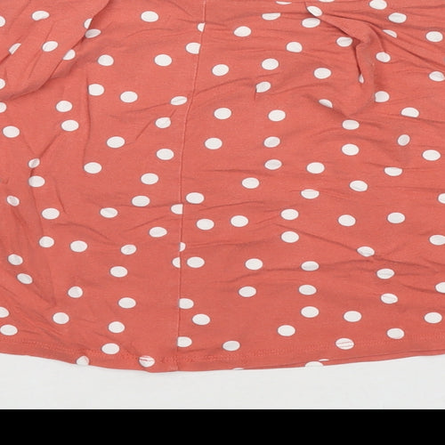 ASOS Womens Orange Polka Dot Cotton Skater Skirt Size 6