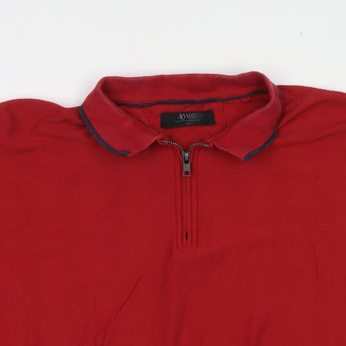 ACW85 Mens Red Polyester Polo Size XL Collared Pullover