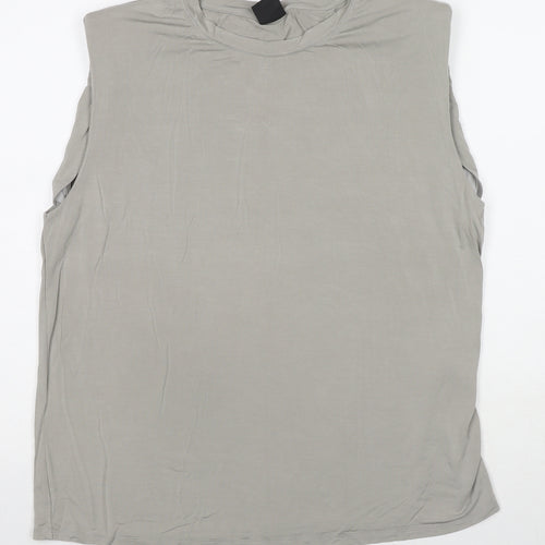 Madeline Womens Grey Viscose Basic Tank Size 18 Round Neck - Shoulder Pads