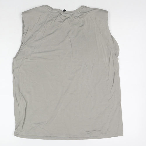 Madeline Womens Grey Viscose Basic Tank Size 18 Round Neck - Shoulder Pads