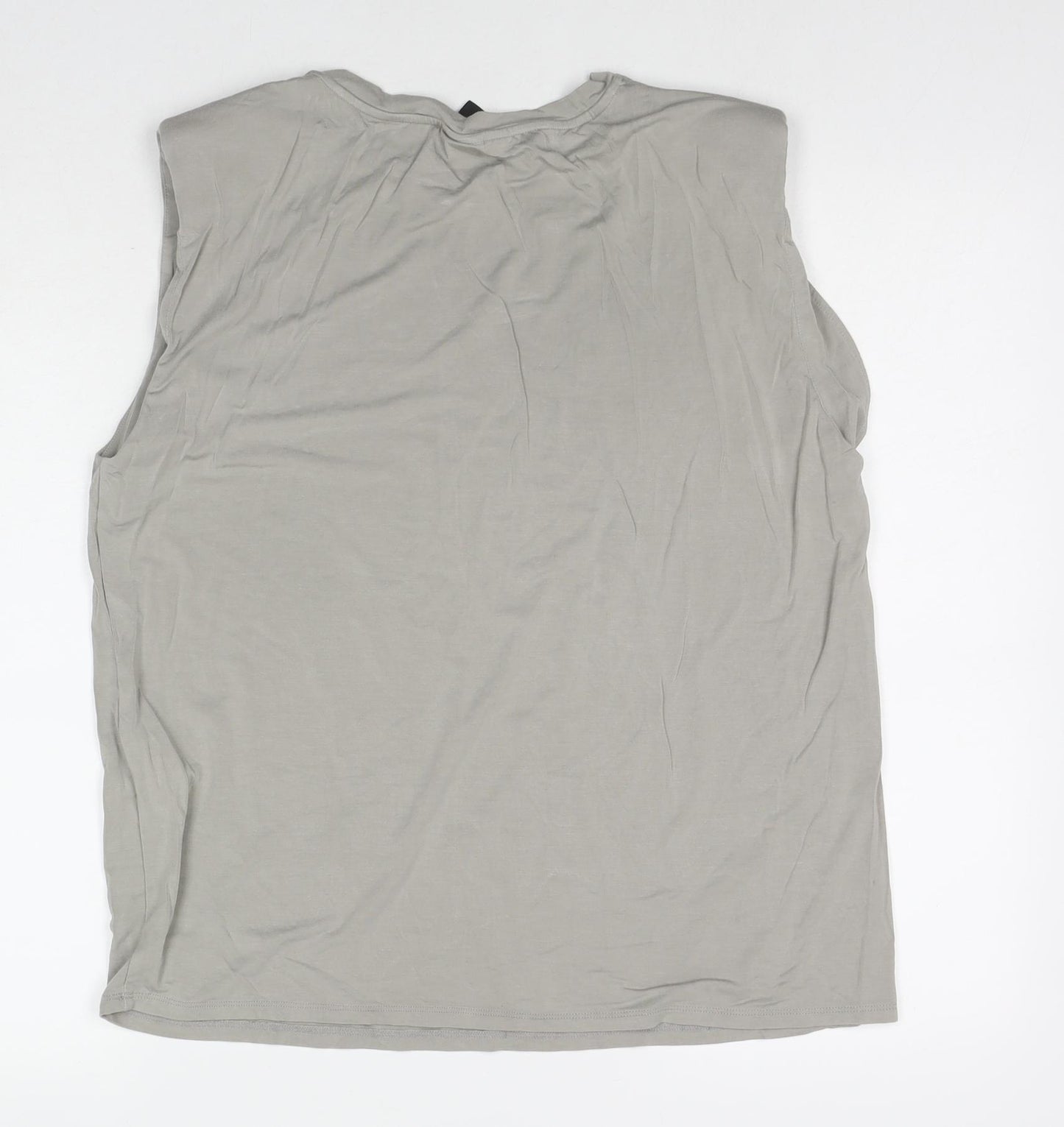 Madeline Womens Grey Viscose Basic Tank Size 18 Round Neck - Shoulder Pads