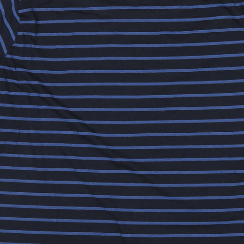 Pebble Bay Womens Blue Striped Polyester Tunic T-Shirt Size 16 Round Neck