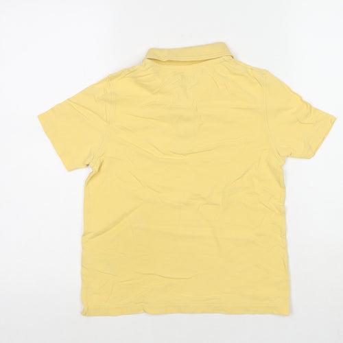 Marks and Spencer Boys Yellow Cotton Basic Polo Size 9-10 Years Collared Pullover