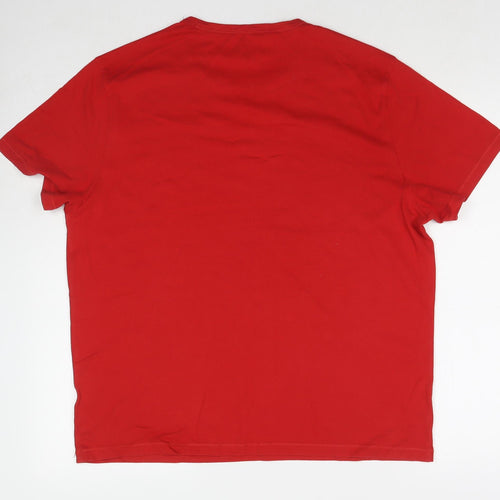 DECATHLON Womens Red Cotton Basic Blouse Size XL Roll Neck