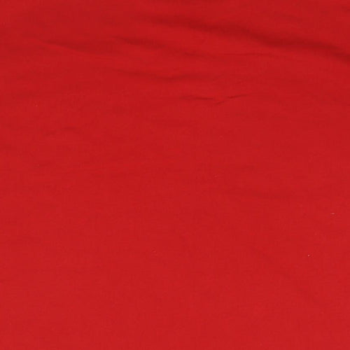 DECATHLON Womens Red Cotton Basic Blouse Size XL Roll Neck
