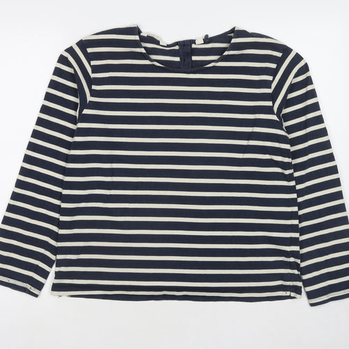 Seasalt Womens Blue Striped Cotton Pullover Sweatshirt Size 12 Pullover