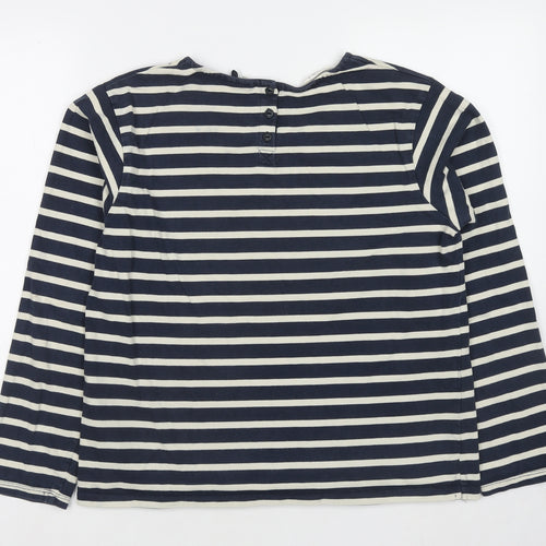 Seasalt Womens Blue Striped Cotton Pullover Sweatshirt Size 12 Pullover