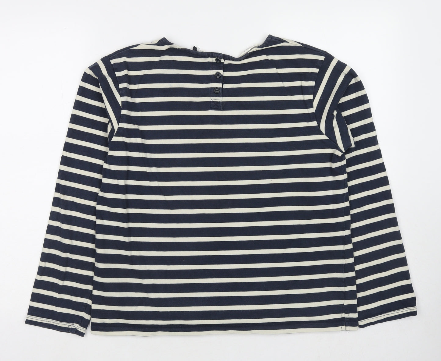 Seasalt Womens Blue Striped Cotton Pullover Sweatshirt Size 12 Pullover