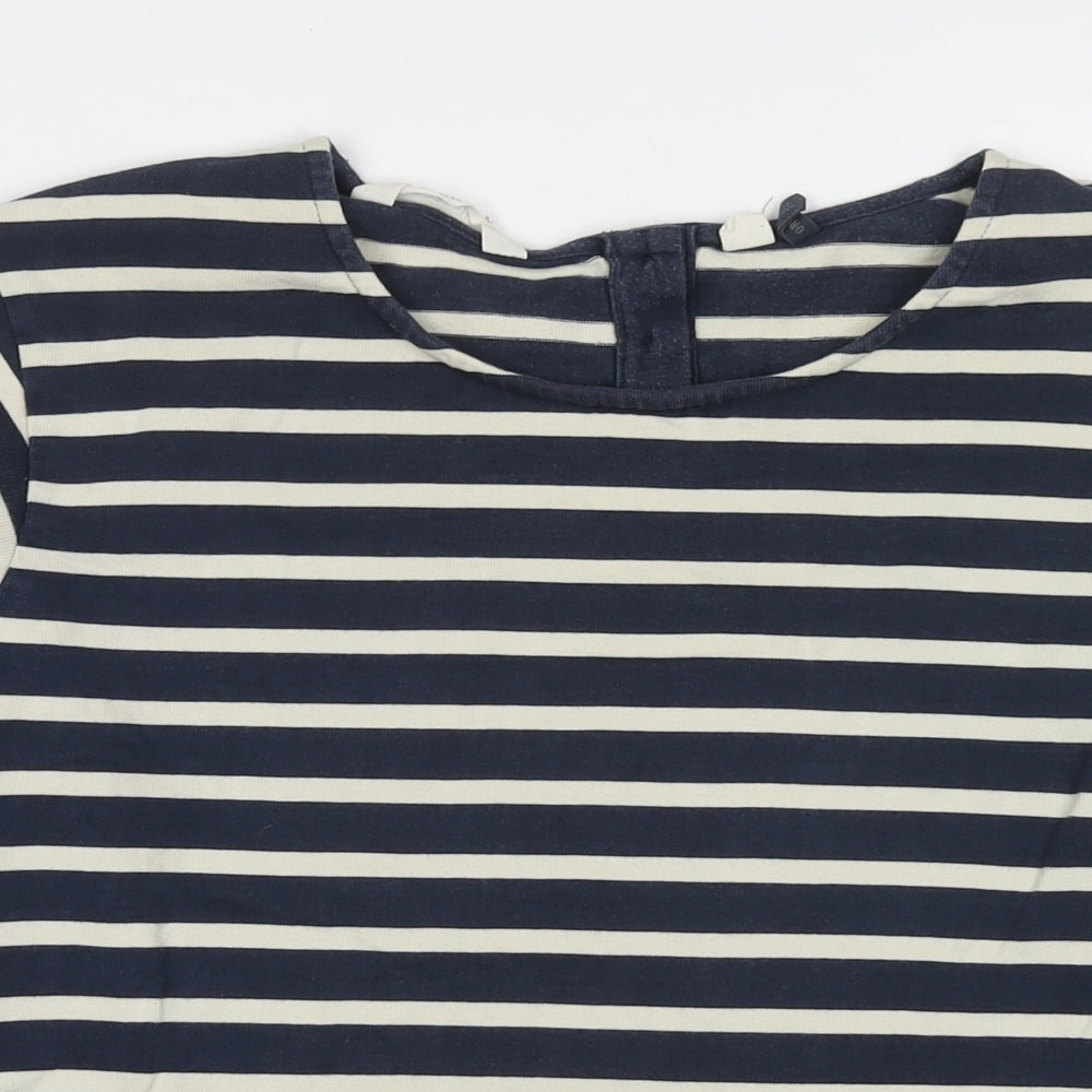 Seasalt Womens Blue Striped Cotton Pullover Sweatshirt Size 12 Pullover