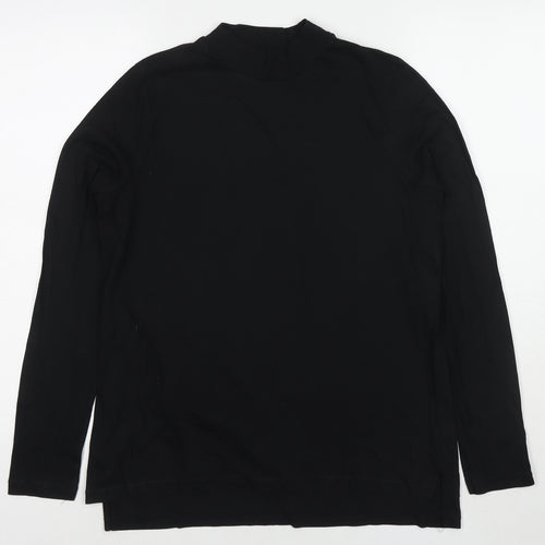 NEXT Womens Black Cotton Basic T-Shirt Size 14 Mock Neck