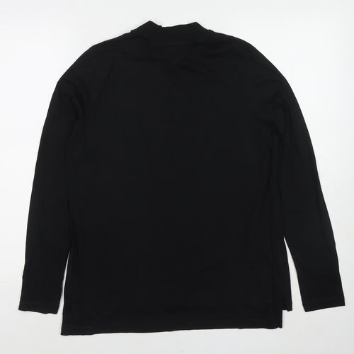 NEXT Womens Black Cotton Basic T-Shirt Size 14 Mock Neck